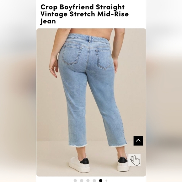 Crop Boyfriend Straight Vintage Stretch Mid-Rise Jean, size 24 new with … - Picture 3 of 12
